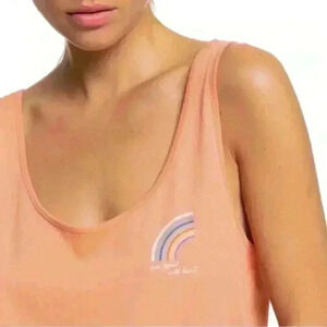 Roxy Master Lover - Buttoned Back Vest Top - Tawny Orange size Large